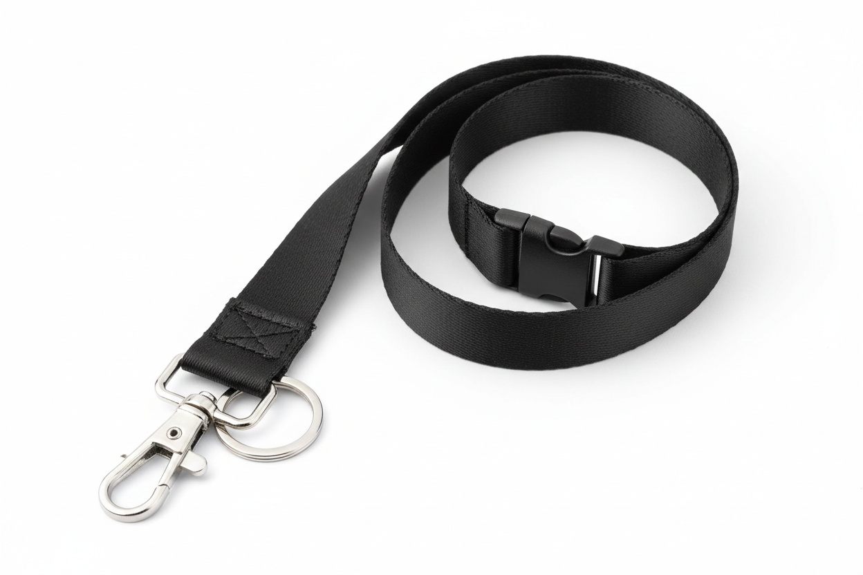 black keychain lanyard